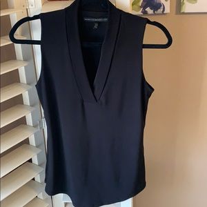 WHBM Black V-neck Top